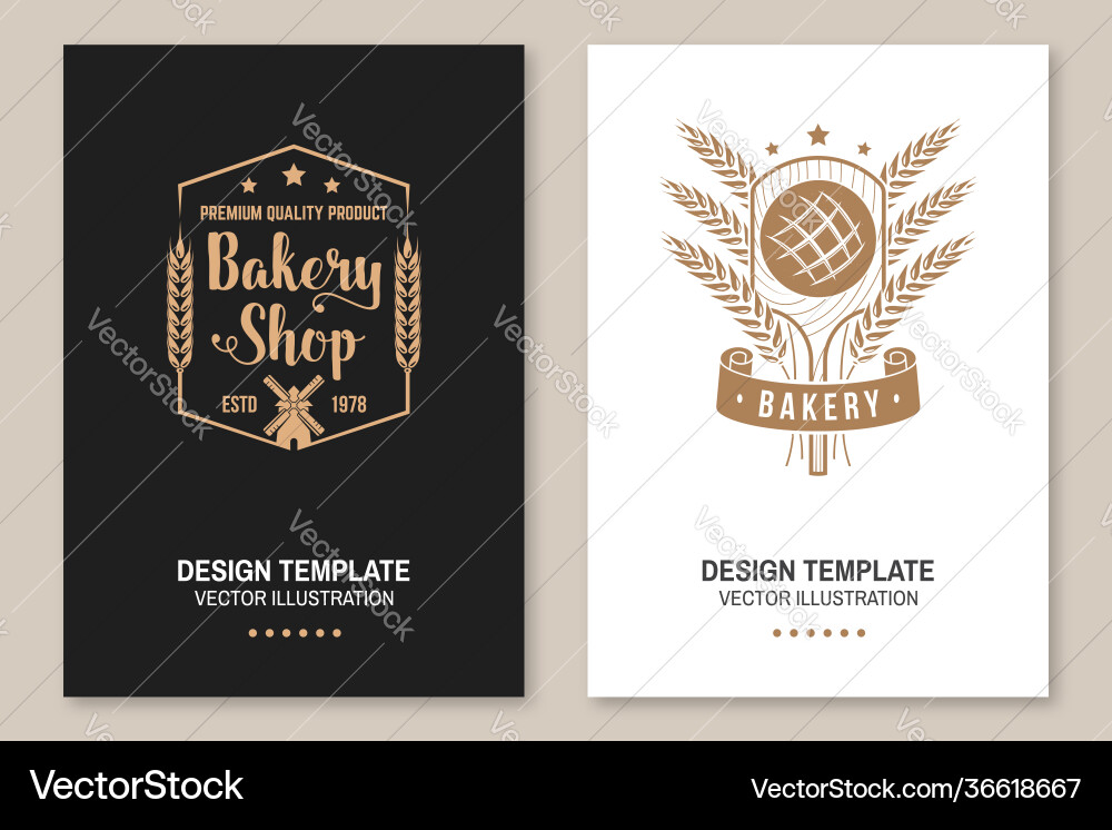 Bakery flyer brochure banner poster vector image