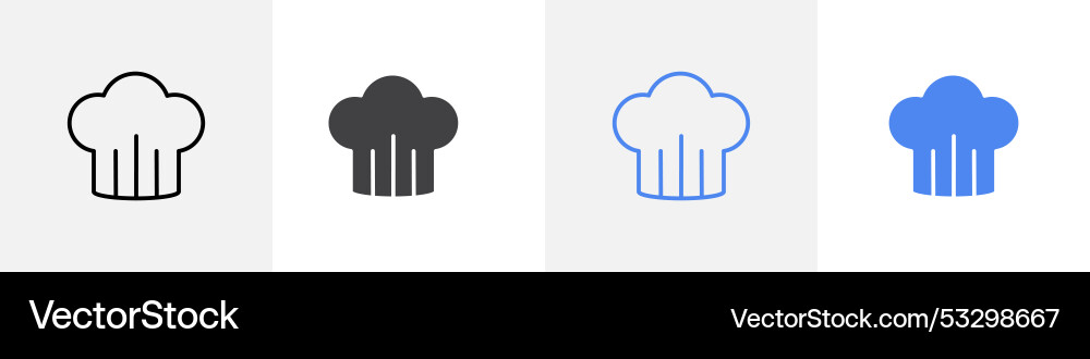 Chef hat icon set use for web ui or app Vector Image