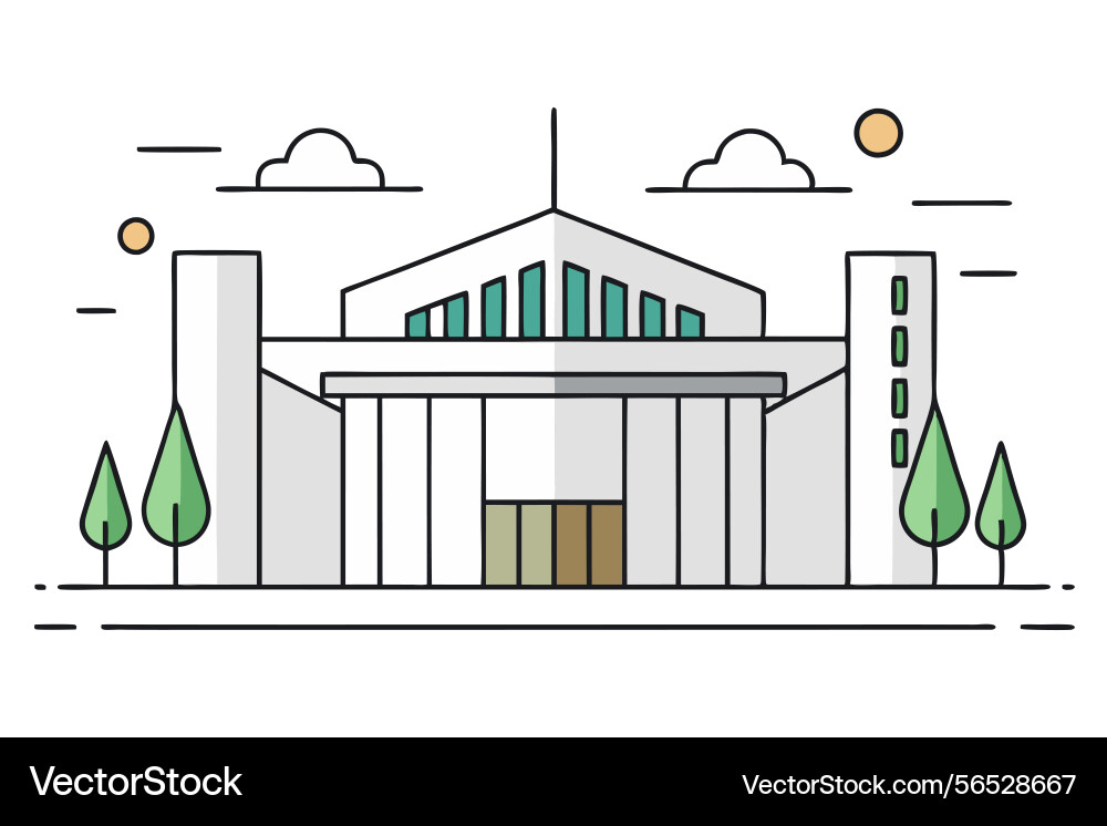 Elegant modern architecture in a minimalist style Vector Image