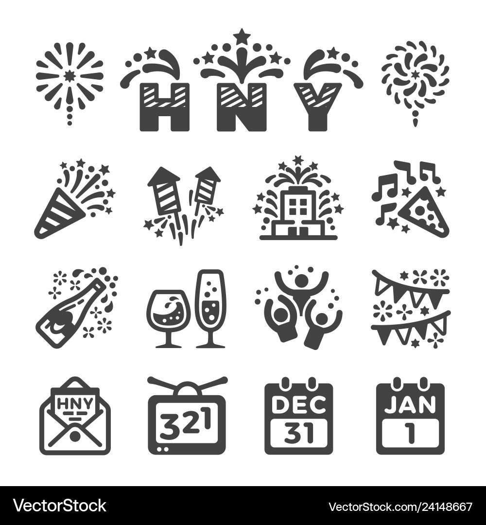 Happy new year icon Happy new year icon vector image