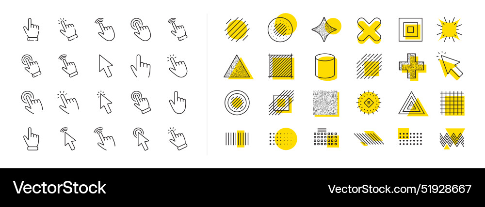 Klicken Sie auf Zeigerzeile Icons Maus Cursor Hand Klicken Sie auf Zeigerzeile Icons Maus Cursor Hand vektorbild