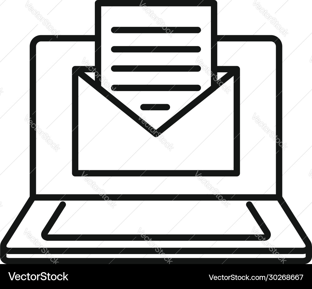 Mail editor icon outline style Mail editor icon outline style Vector Image