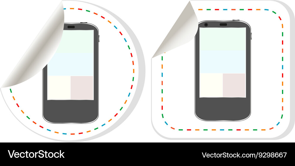 Smart phone with blank screen web button isolated Vector Image