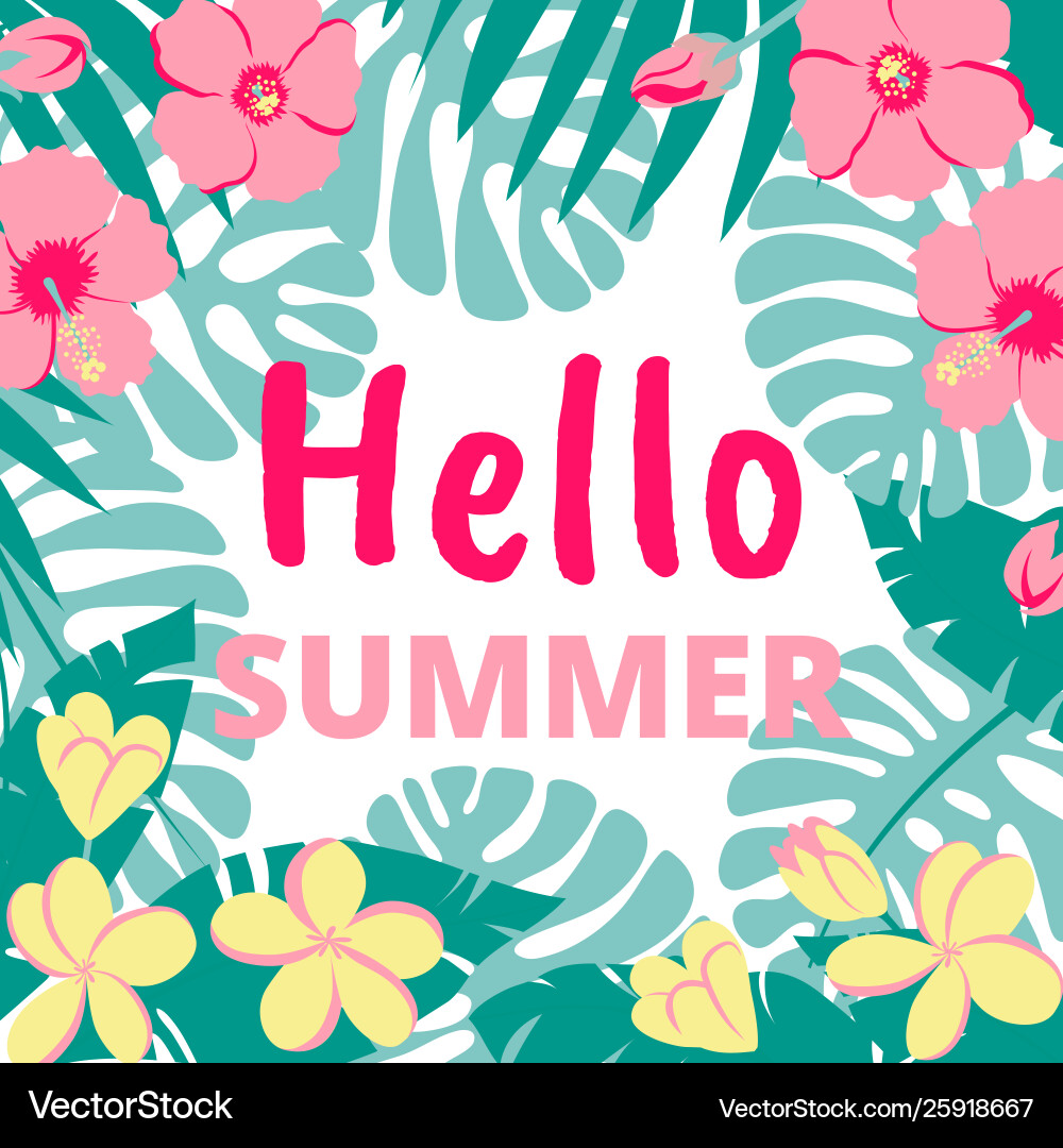 Tropical Summer Leaves Vector Image