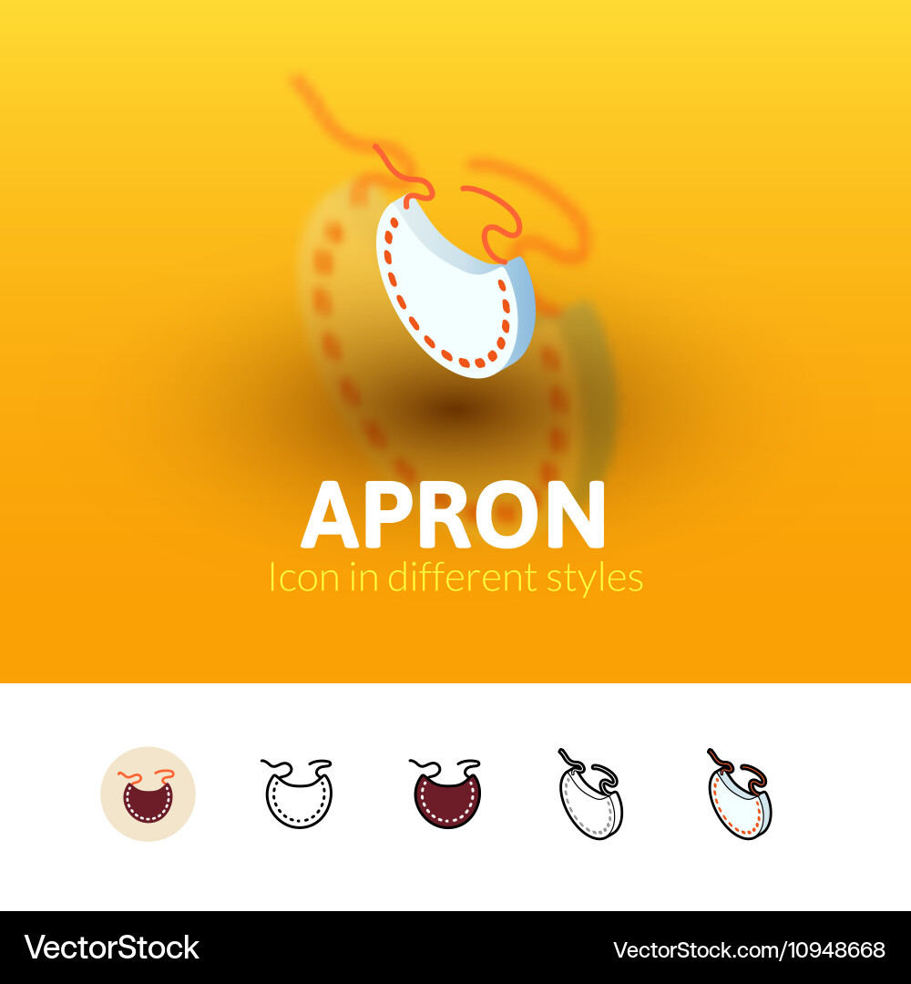 Apron icon in different style vector image