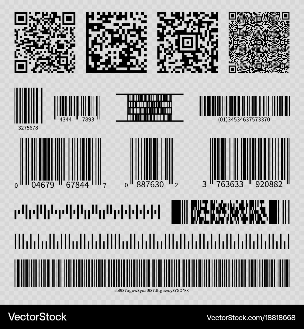 Barcode and QR Code Collection vector image