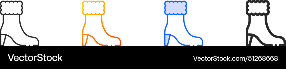 Boot iconthin linear gradient blue stroke Boot iconthin linear gradient blue stroke vector image