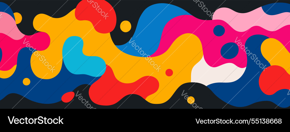 Colorful liquid design with abstract elements Vector Image