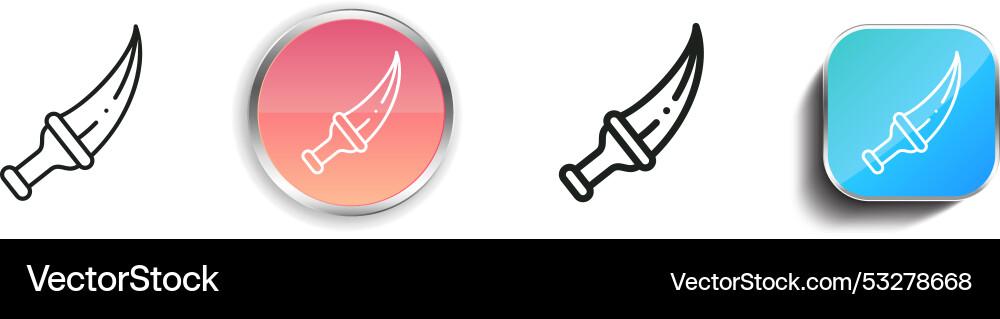 Dagger icon thin linear regular and button style Vector Image