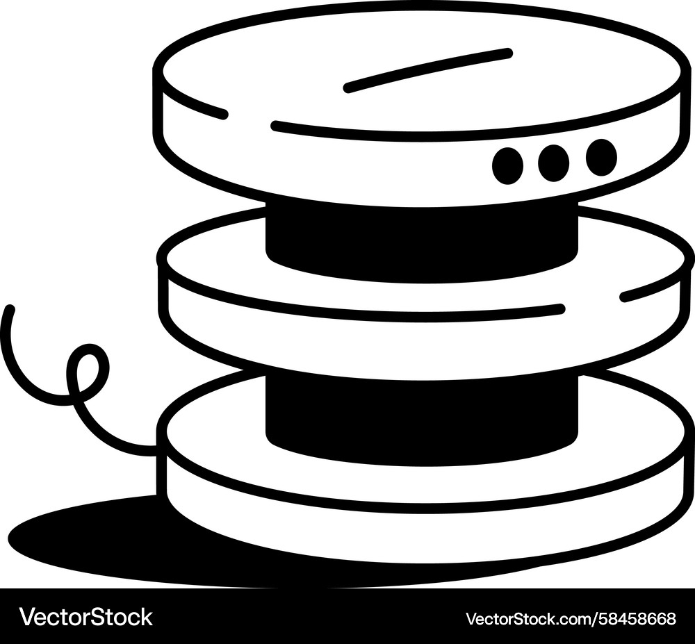 Database Doodle Icon - Memory Storage Vector Image