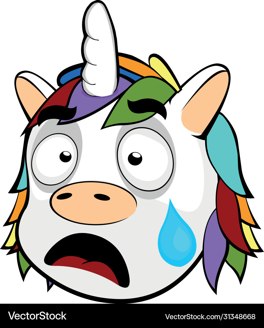 Face a funny unicorn Face a funny unicorn vector image