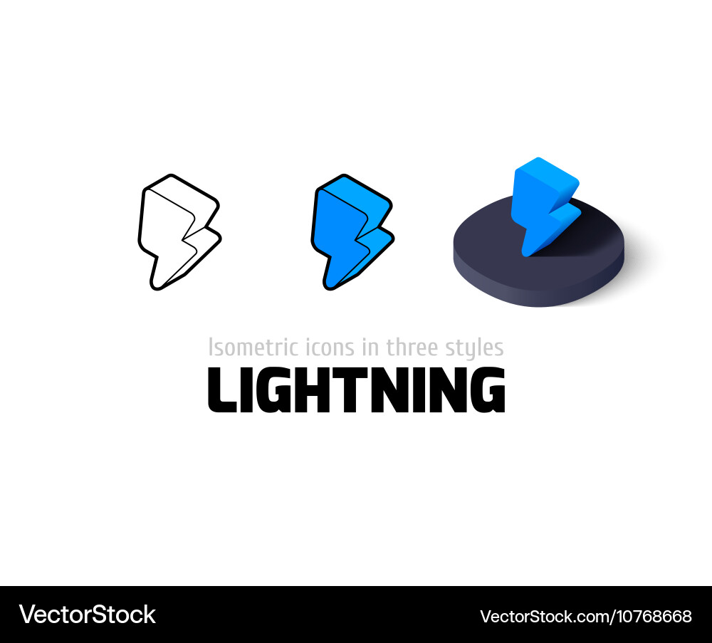 Lightning icon in different style vector image