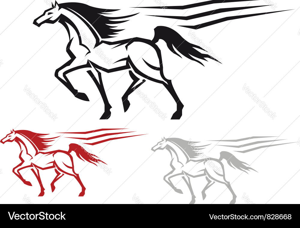 Racing Arabian Horse vector image