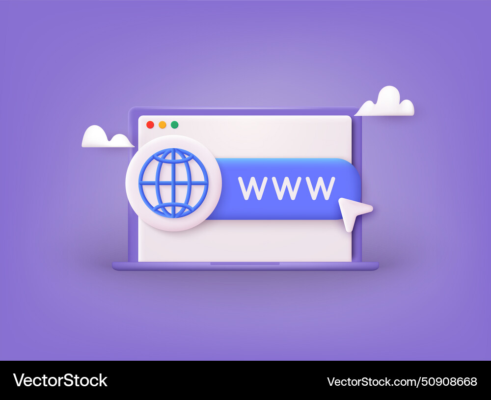 Search www sign address and navigation bar icon vector image