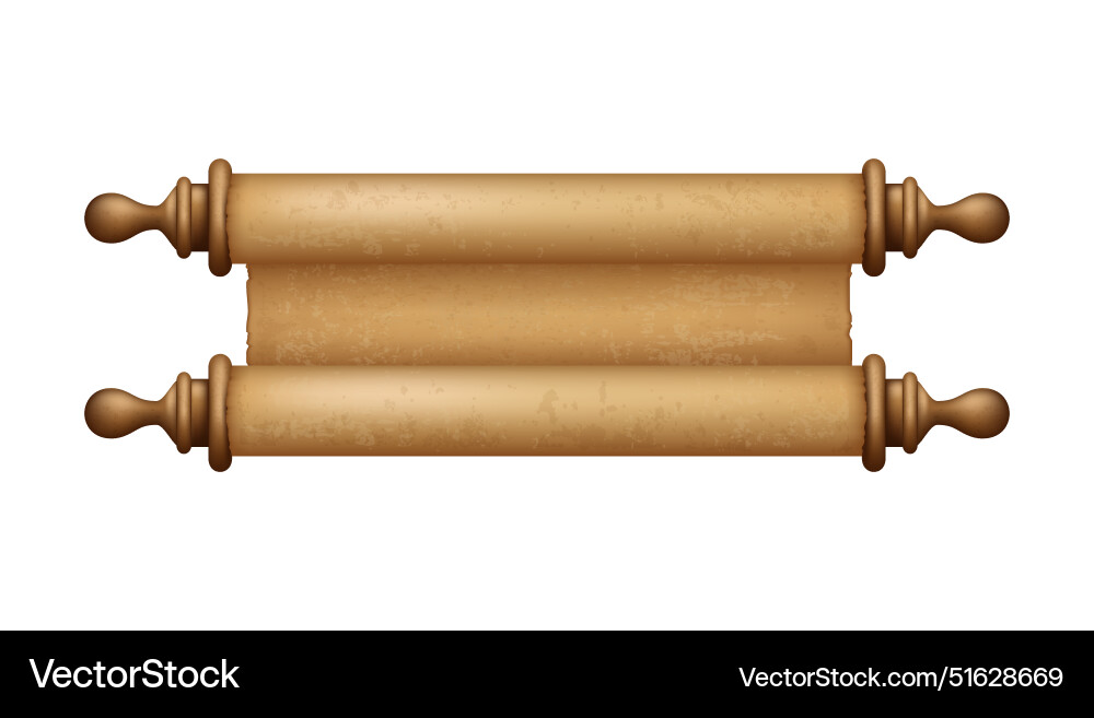 Ancient paper parchment scroll realistic Ancient paper parchment scroll realistic Vector Image