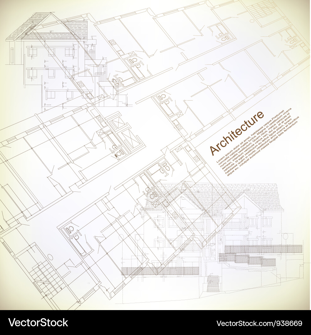 Architectural Blueprint Background Vector Image