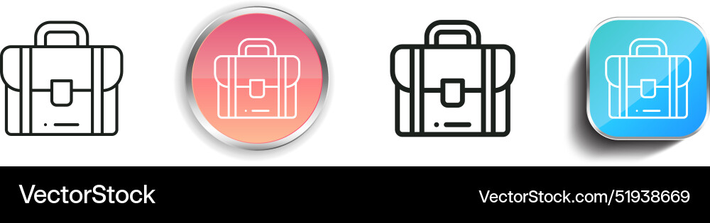 Briefcase icon thin linear regular and button vector image