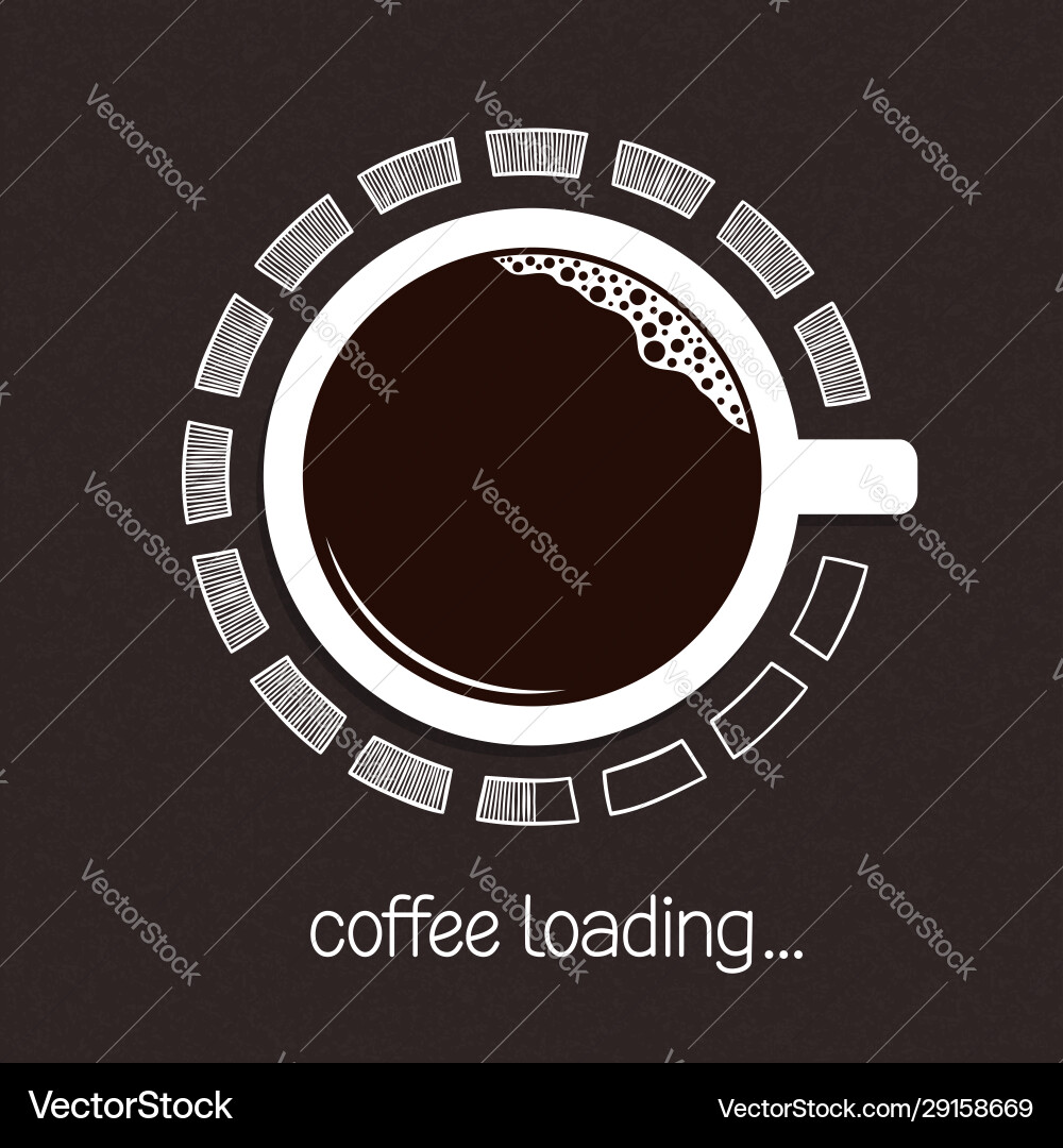 Coffee loading progress vector image