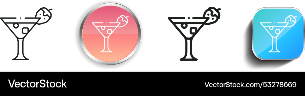 Daiquiri icon thin linear regular and button vector image