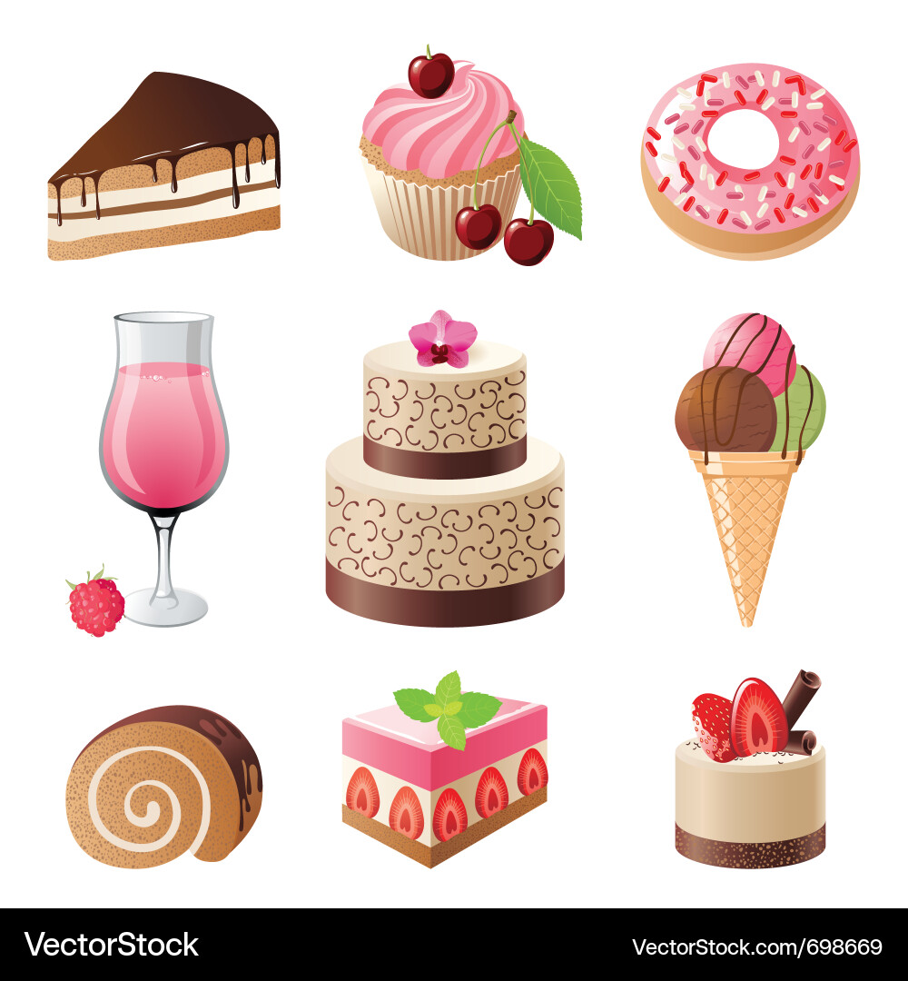 Dessert Icon Set vector image