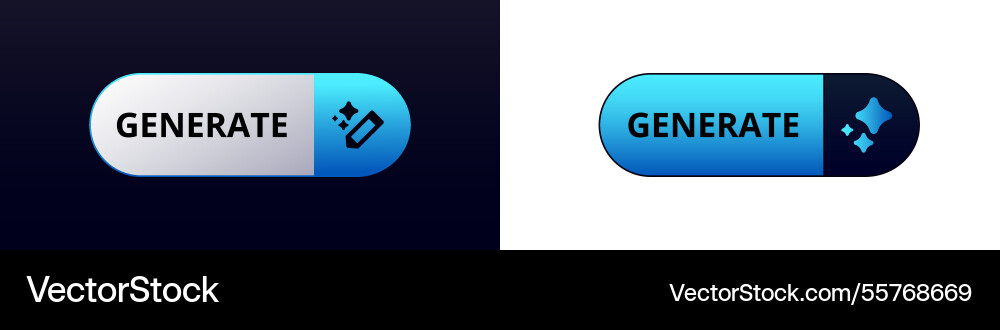 Digital buttons with generate icon and text vector image