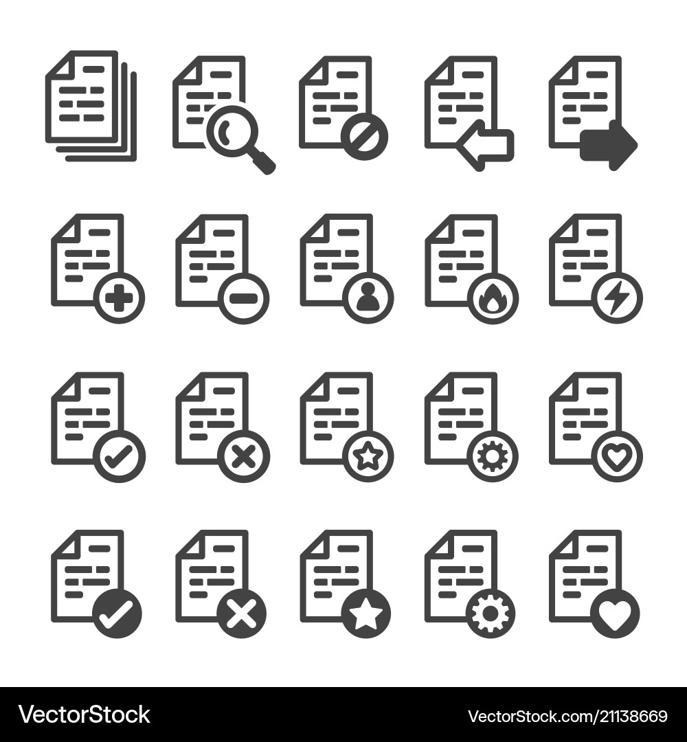 Document Line Icon - Paper & Pen vector image