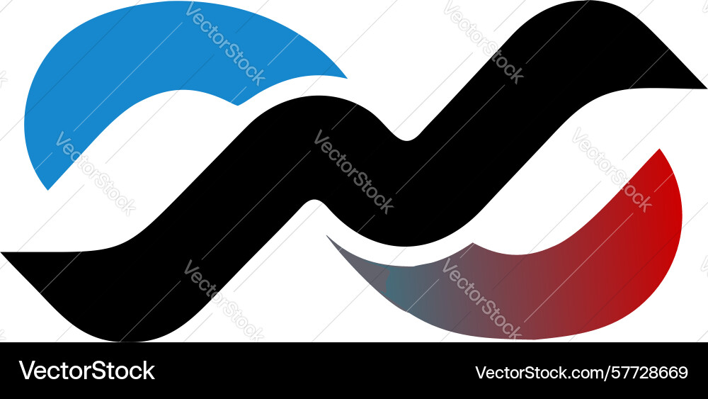 Dynamic abstract wavy line logo icon design Vector Image