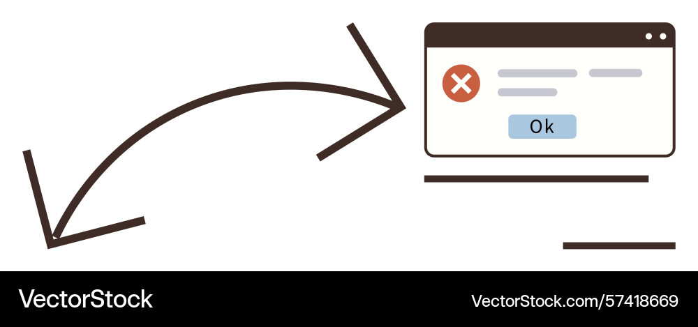 Fehlerbenachrichtigung im Webbrowser-Interface Fehlerbenachrichtigung im Webbrowser-Interface vektorbild