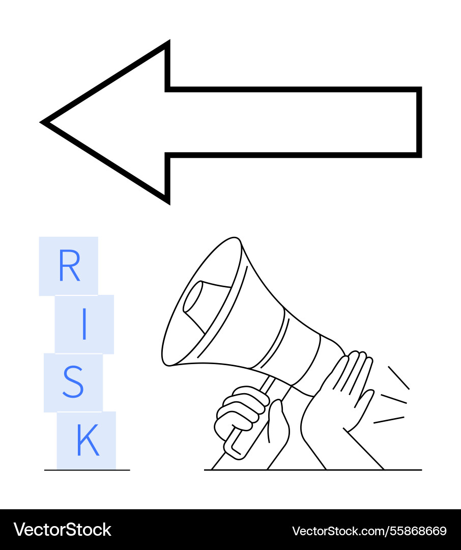 Large arrow emphasizing direction with hands Large arrow emphasizing direction with hands Vector Image