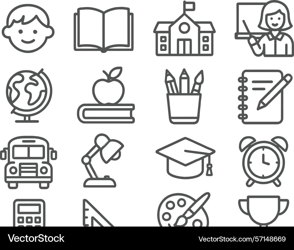 Line icons representing various elements Line icons representing various elements vector image