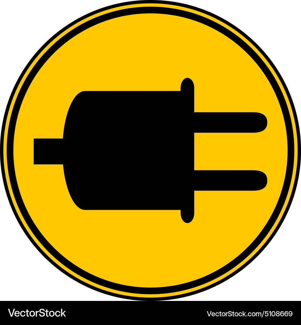 Power cord sign button Vector Image