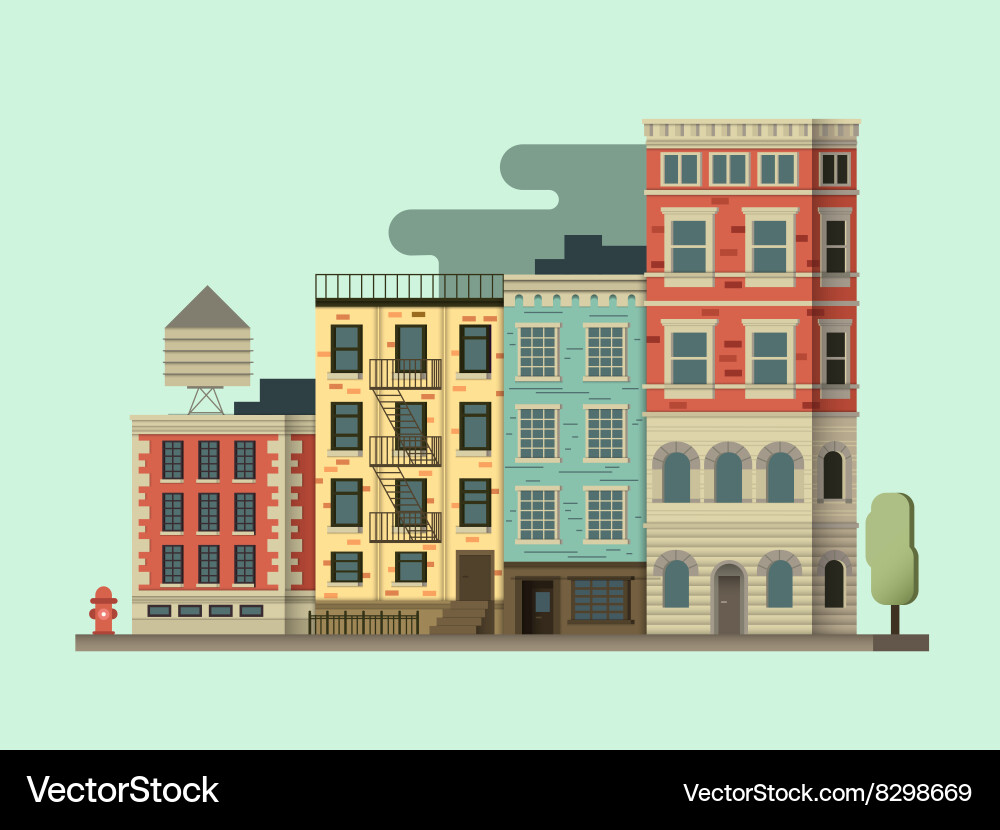 Stadtlandschaft Gebäude Vektorbild
