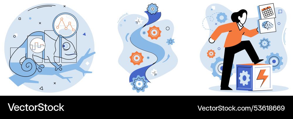 Visualizing adaptability flexibility Visualizing adaptability flexibility vector image