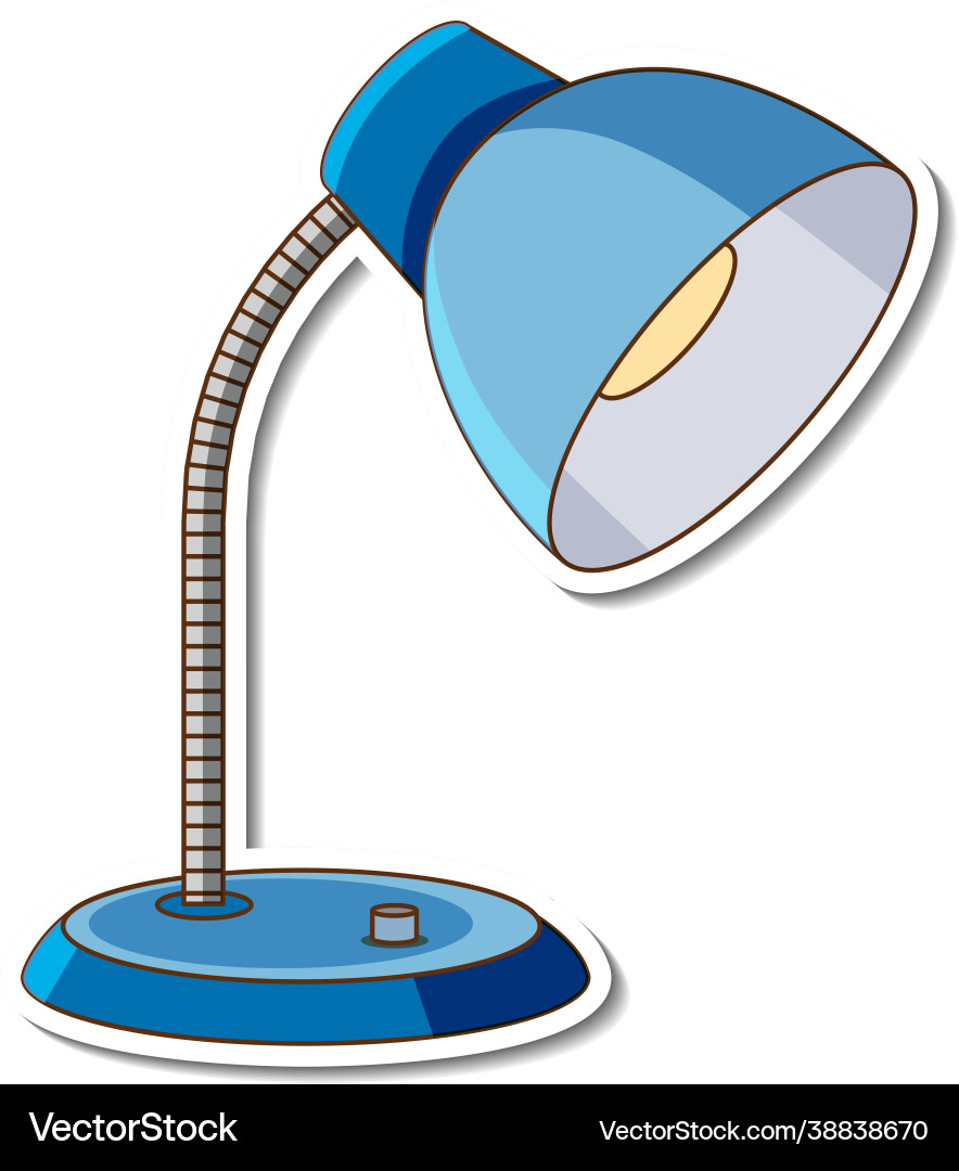 A blue table lamp sticker on white background – Royalty-Free Vector |  VectorStock, image size:884x1080