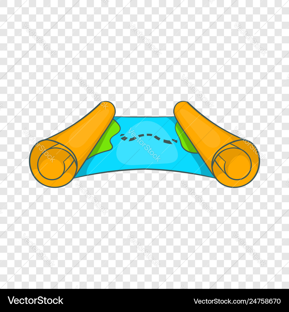 Ancient scroll map icon cartoon style Vector Image