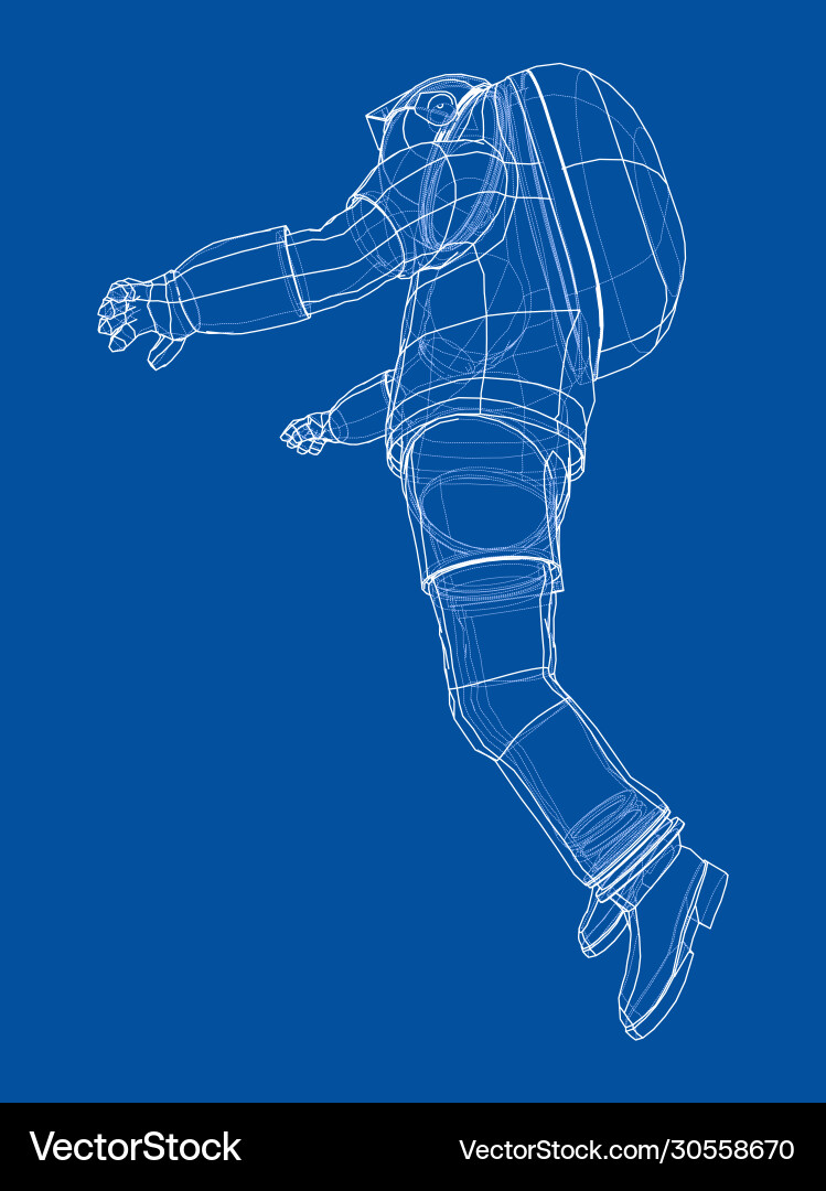 Astronaut in Space Rendering Vector Image