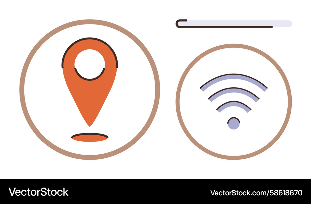 Geolocation marker and wireless connectivity Vector Image