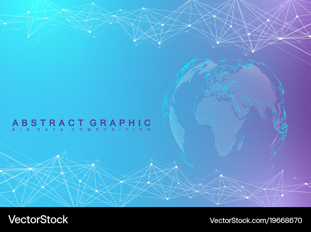 Global network connection and big data vector image