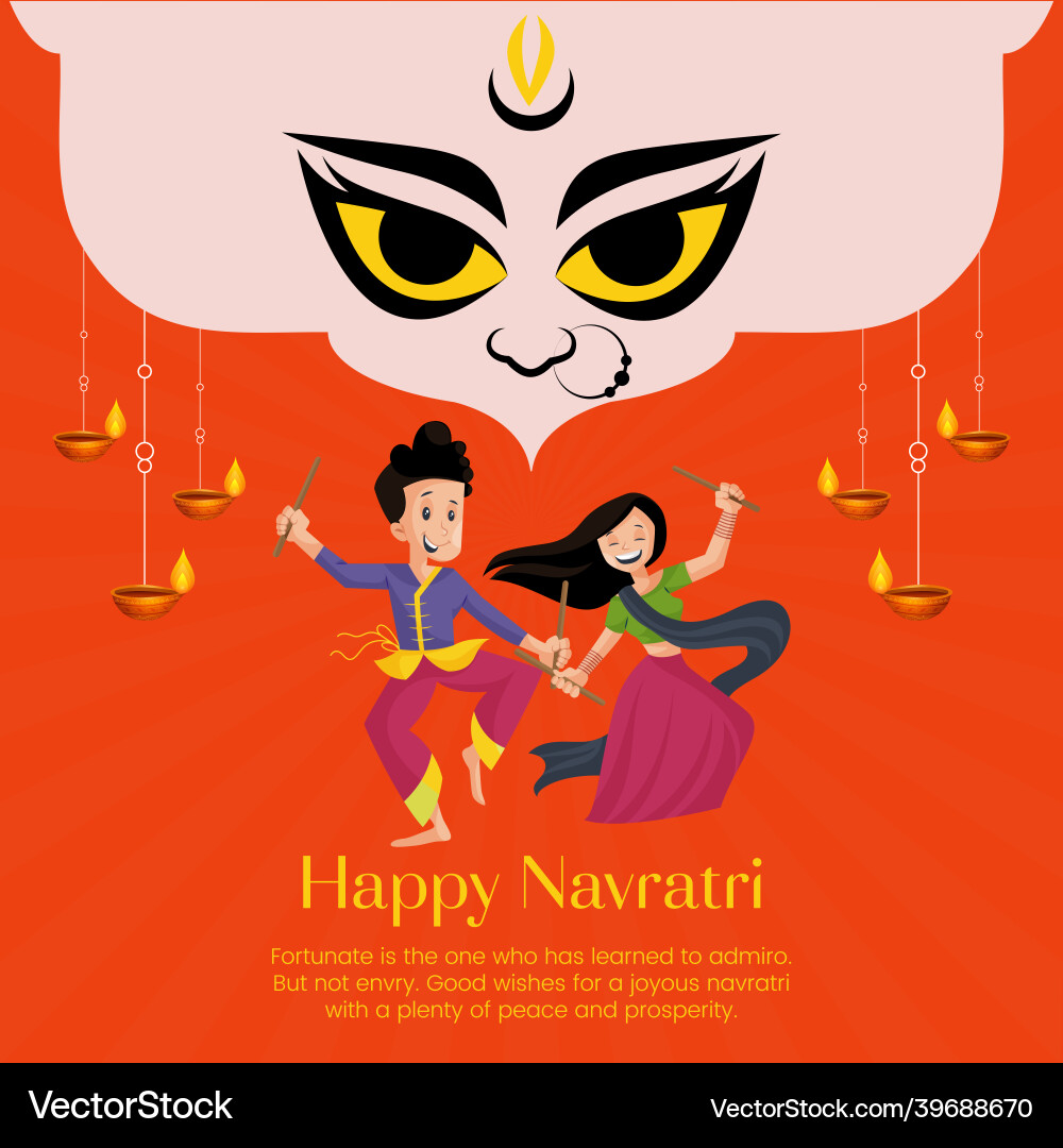 Happy navratri banner design Happy navratri banner design vector image