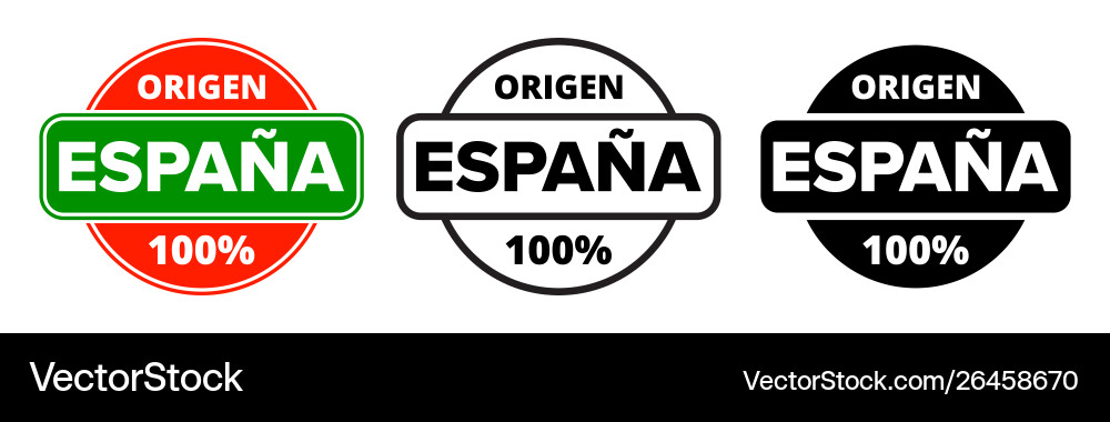Made in spain logo origen espana product label Made in spain logo origen espana product label vector image