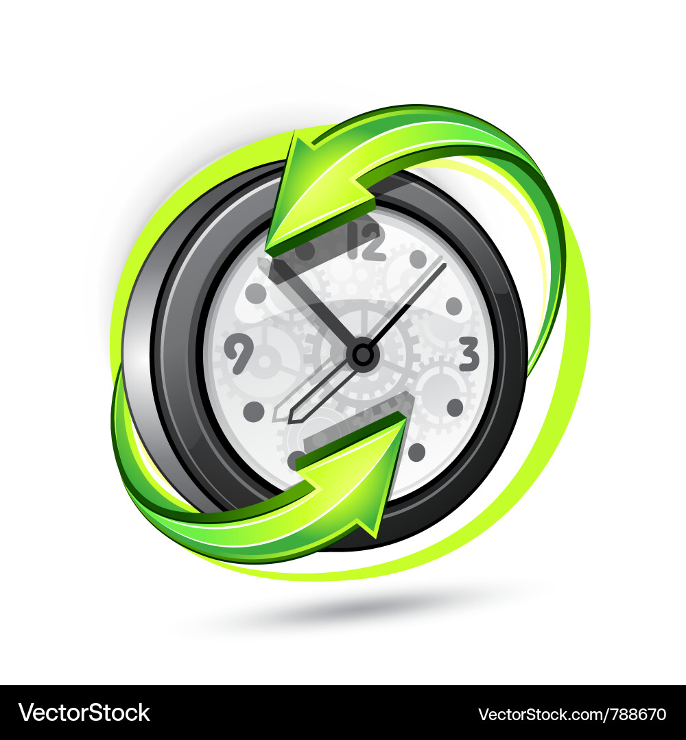 Modern Alarm Clock with Arrows vector image
