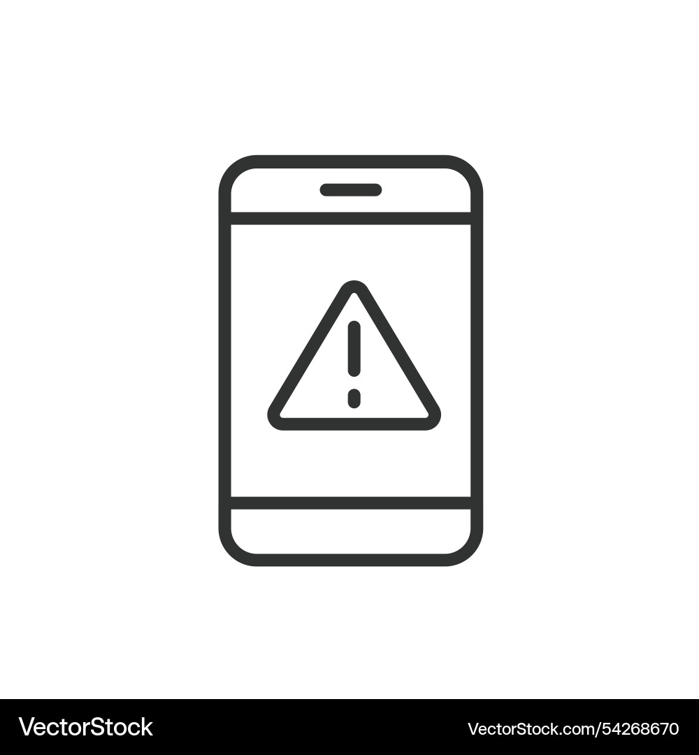 Phone errors icon in line design vector image