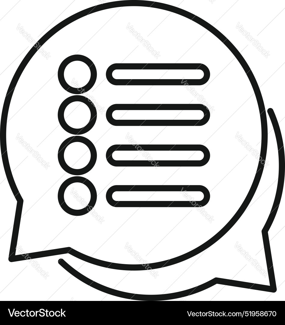 Speech bubble with checklist icon representing Speech bubble with checklist icon representing Vector Image
