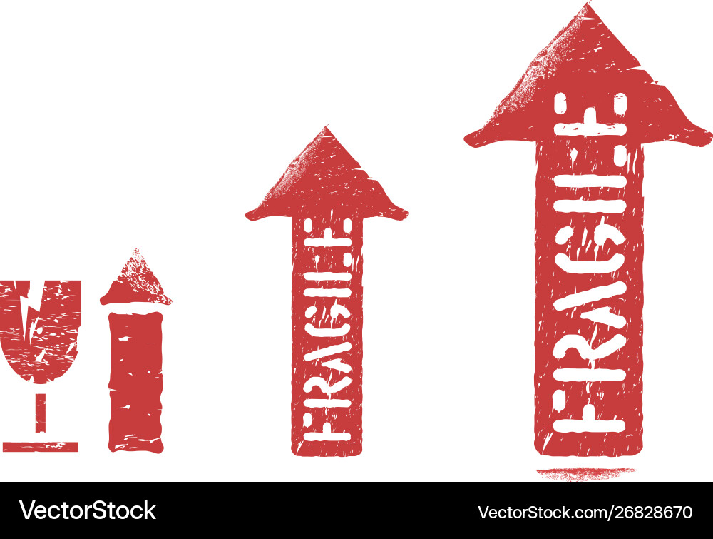 This way up fragile imprints isolated on white This way up fragile imprints isolated on white vector image