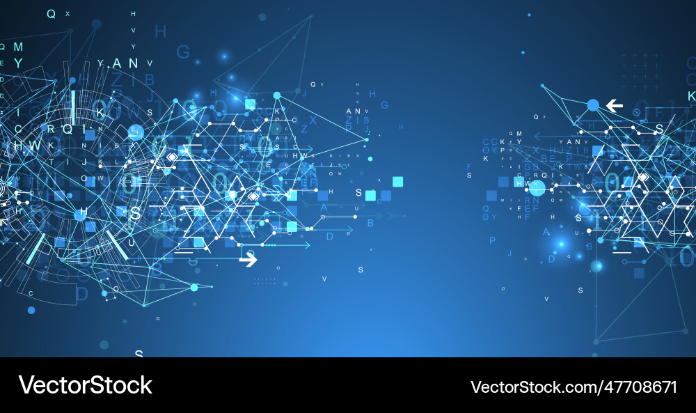 Abstract technology concept with plexus effect vector image