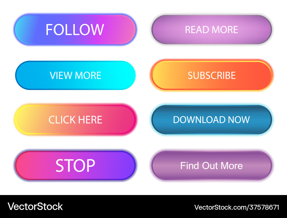 Buttons ui ux and web design set trendy Buttons ui ux and web design set trendy vector image