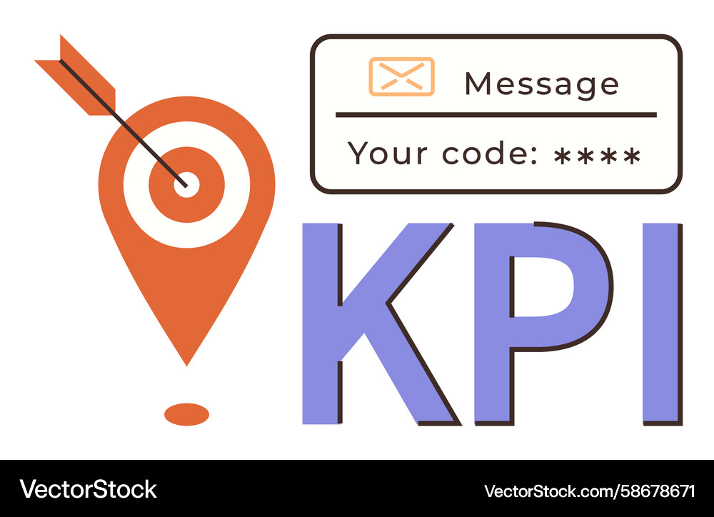 KPI Target with Message & Security Vector Image