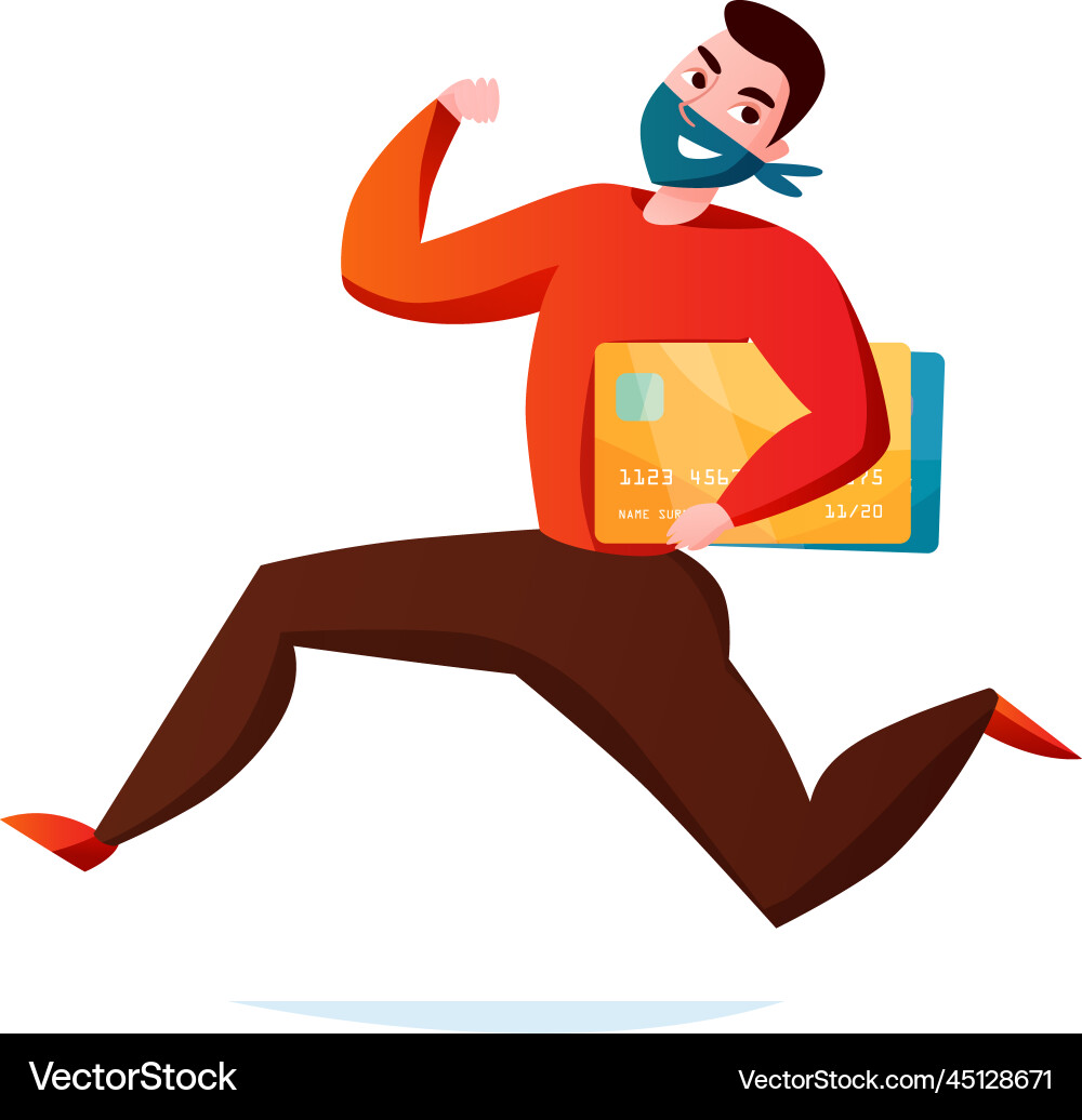 Running hacker card composition vector image