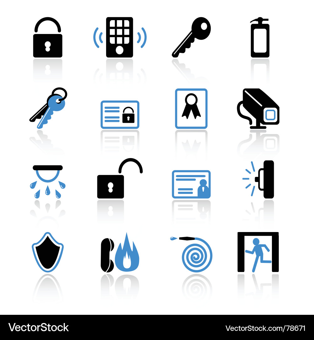 Security Icon Set Royalty Free Vector Image - VectorStock