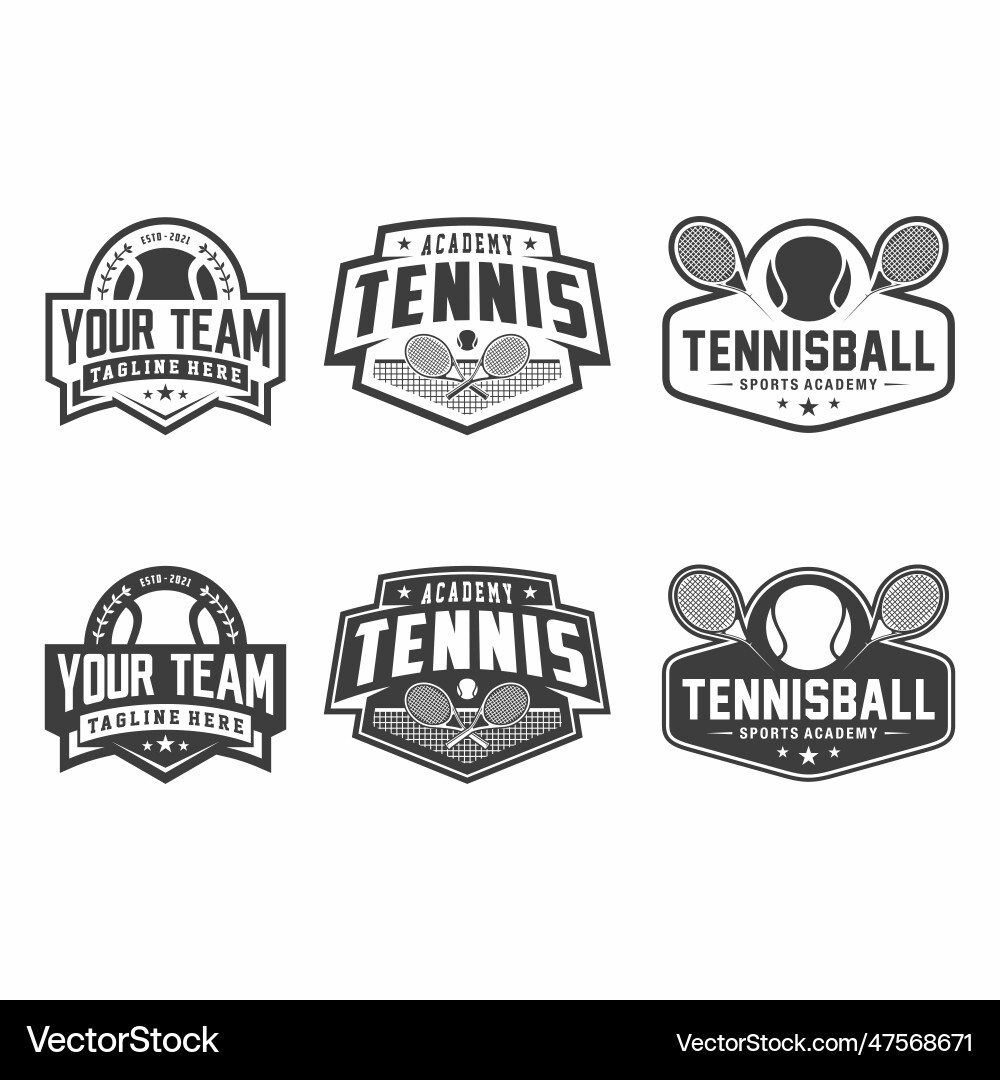 Tennis Club Badge Set vector image